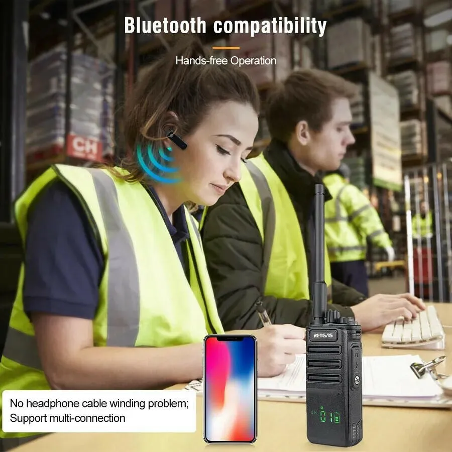 10W Walkie Talkie UHF Bluetooth-Compatible Retevis RB689 Handheld  Walkie-Talkies Powerful Professional Radio for Warehouse