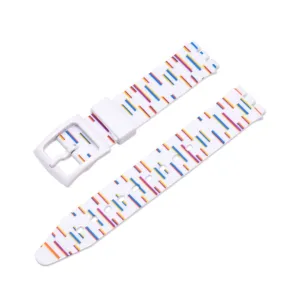 17mm Universal stripe printed silicone watch strap - Colorful Lines