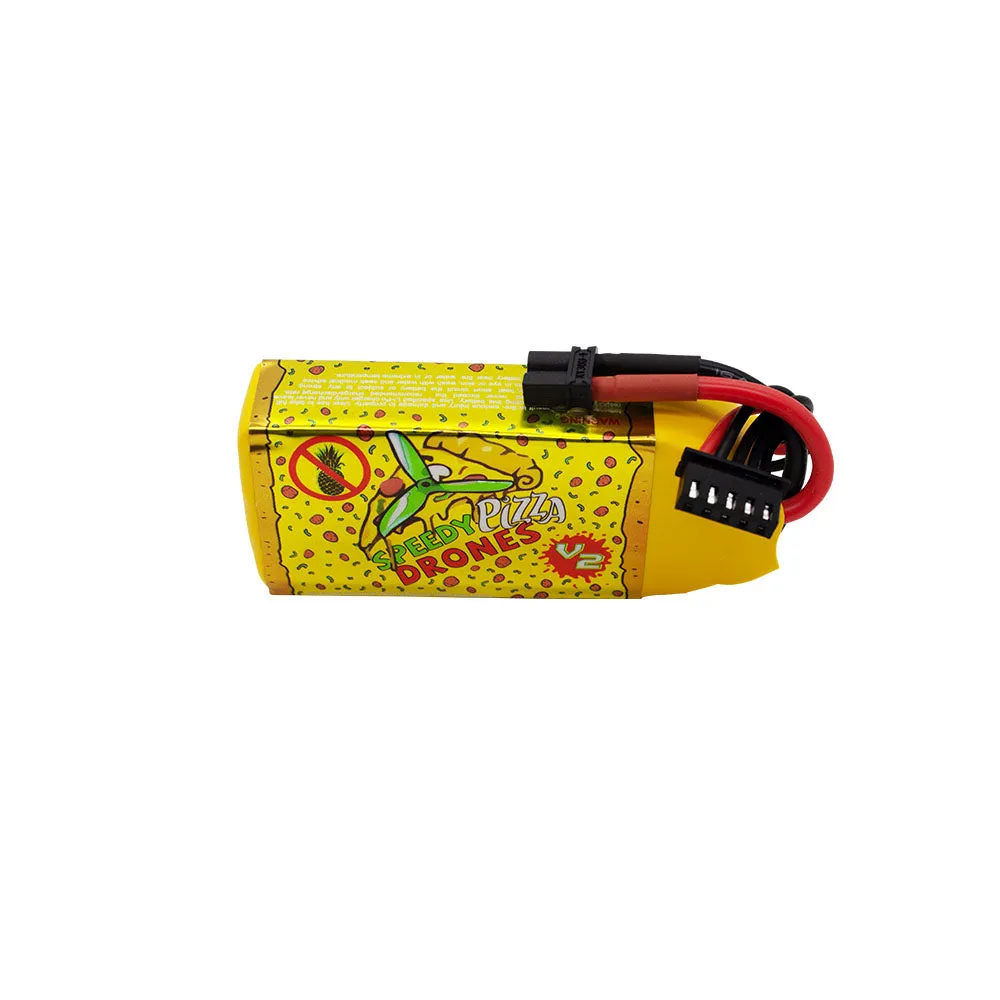 2 Packs CNHL Pizza Series 600mAh 14.8V 4S 120C Lipo Battery With XT30U - UK Warehouse