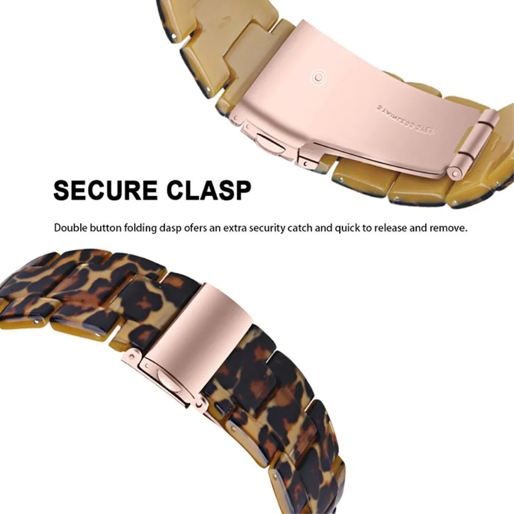 20mm smooth resin watch strap for Amazfit watch - Leopard Print