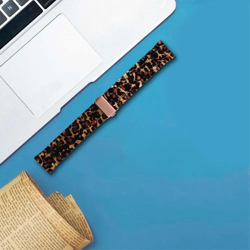 20mm smooth resin watch strap for Amazfit watch - Leopard Print