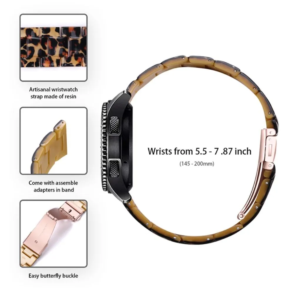 20mm smooth resin watch strap for Amazfit watch - Leopard Print