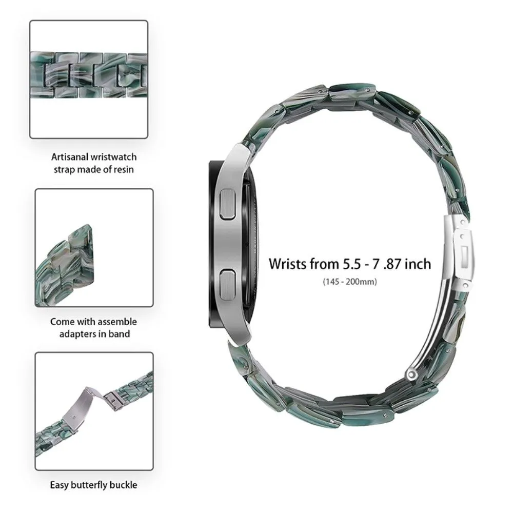 20mm smooth resin watch strap for Garmin watch - Dazzle Green