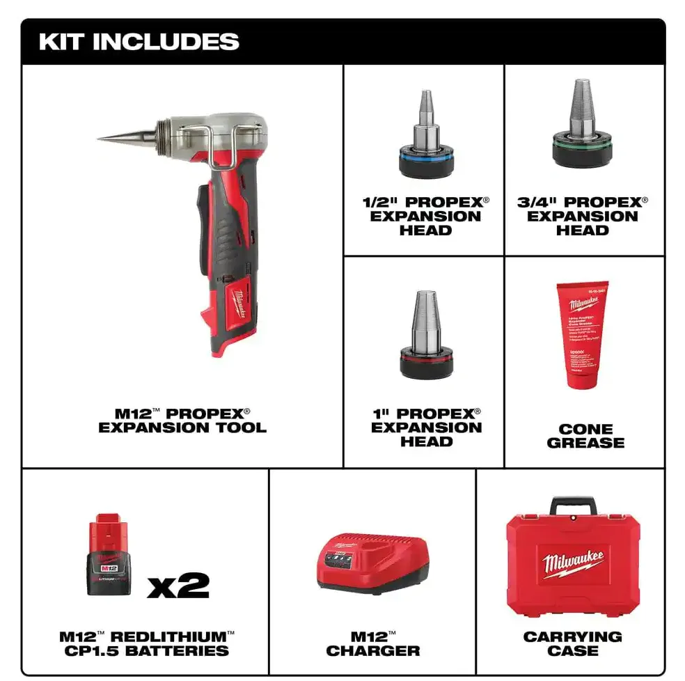 2432-22 Milwaukee M12 ProPEX Expansion Tool Kit