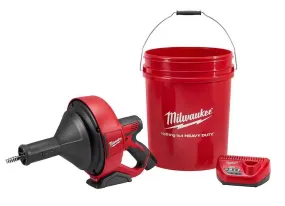 2571-21 Milwaukee M12 Fuel Drain Snake Auger Kit w/Bucket