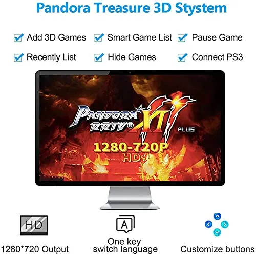 3003 Games in 1 Arcade Game Console ,Pandora Treasure 3D Double Stick,3003 Classic Arcade Game,Search Games, Support 3D Games,Favorite List, 4 Players Online Game,1280X720 Full HD Video Game