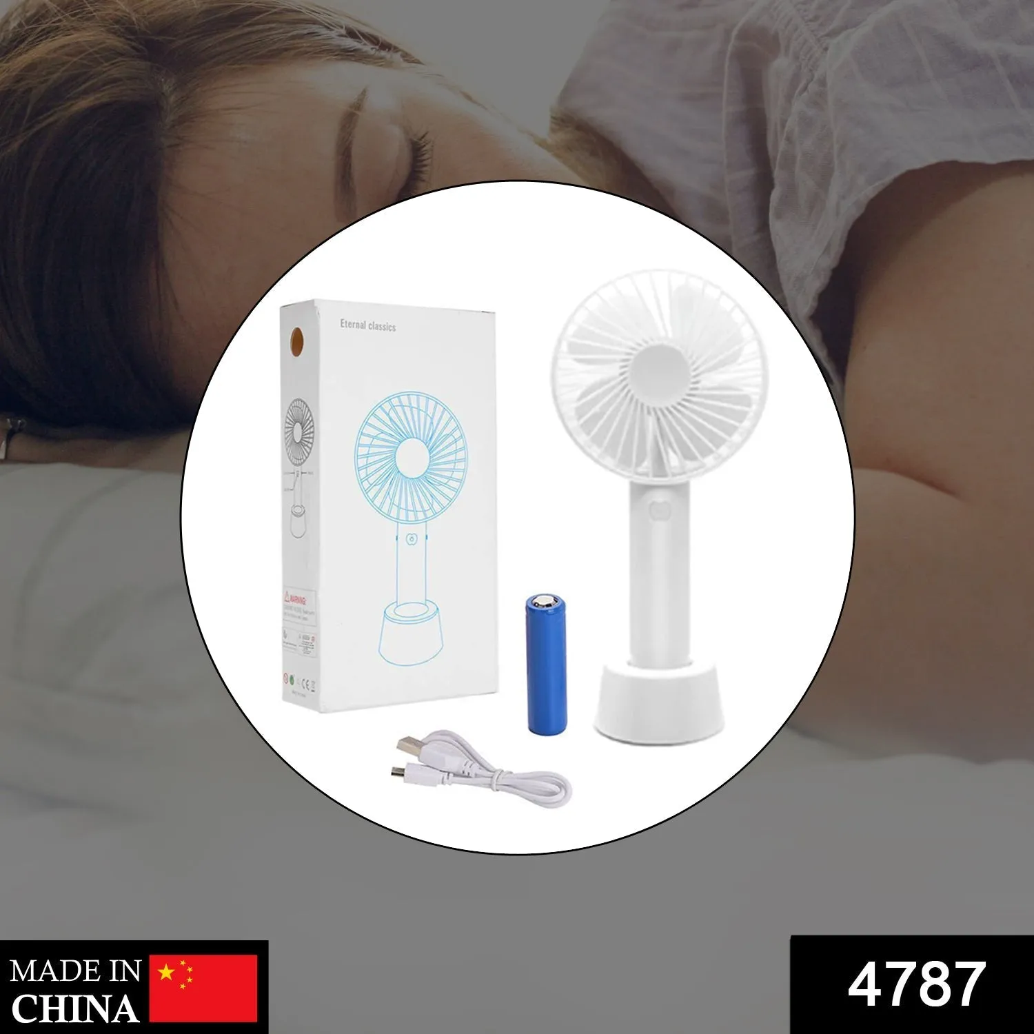 4787 Portable Handheld Fan used in summers in all kinds of places including household and offices etc.(Battery Not Include)