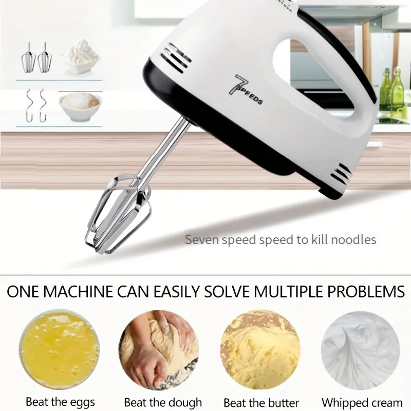 7Speed Handheld Electric Mixer  Small Whisk for Baking and Cooking