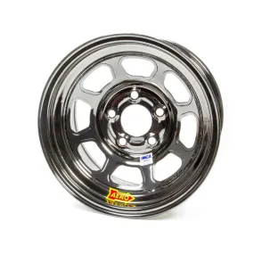 Aero 52 Series IMCA Rolled Wheel - Black Chrome - 15" x 8" - 5 x 5" - 4" BS - 19 lbs. - Left Rear