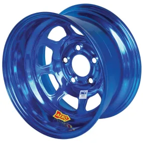 Aero 52 Series IMCA Rolled Wheel - Blue Chrome - 15" x 8" - 5 x 5" - 3" BS - 19 lbs.