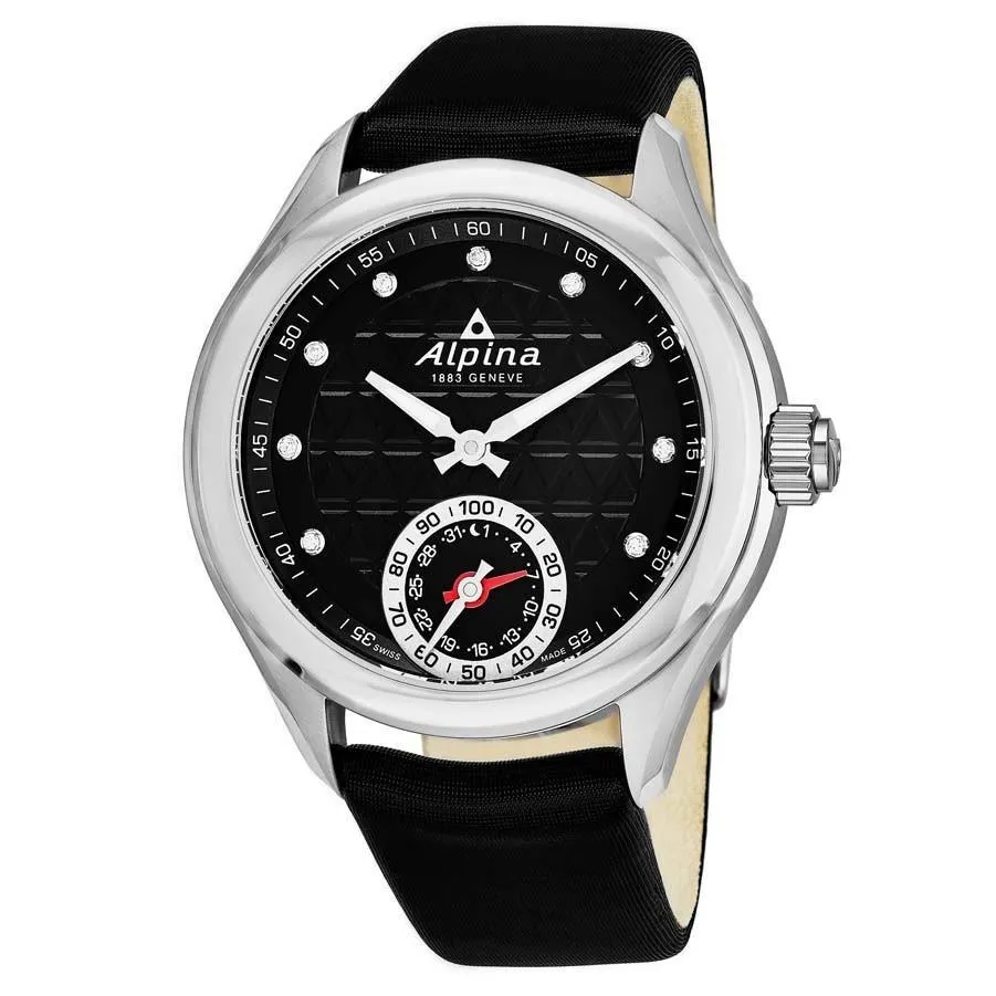 Alpina Women's AL-285BTD3C6 Horological Smartwatch Black Satin Watch