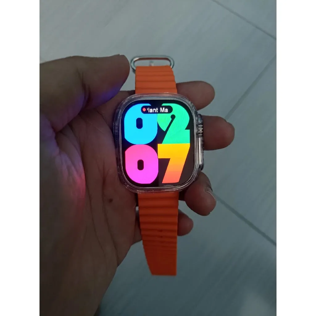 AMOLED W69   Ultra Smart Watch MicroOS 10 Ilha Dinâmica 2GB ROM Série 9 Plus Bússola NFC Chamada De Música Smartwatch