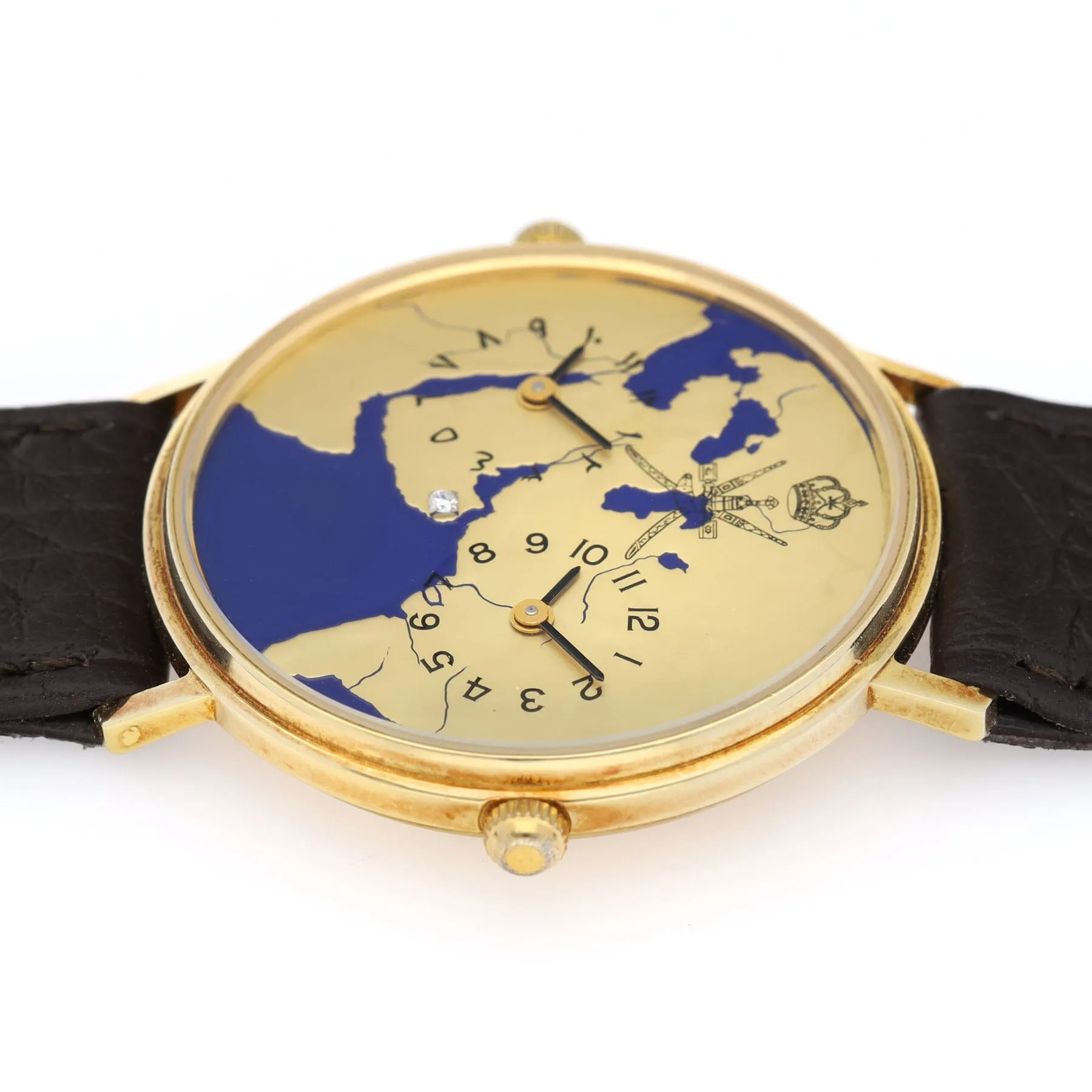 Asprey London Dual Time For Sultanate of Oman Enamel Khanjar Dial