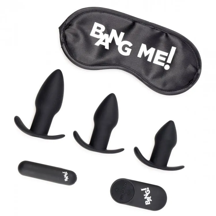 Bang! Backdoor Adventure 3pc Butt Plug Bullet & Blindfold Kit Black