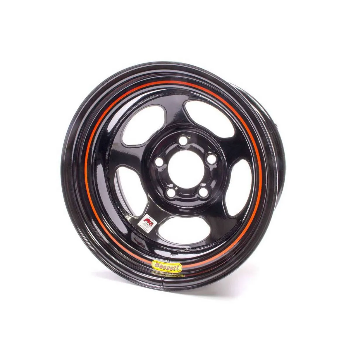 Bassett IMCA Inertia Wheel - 15" x 8" - 5 x 4.75" - Black - 3" Back Spacing - 19 lbs.