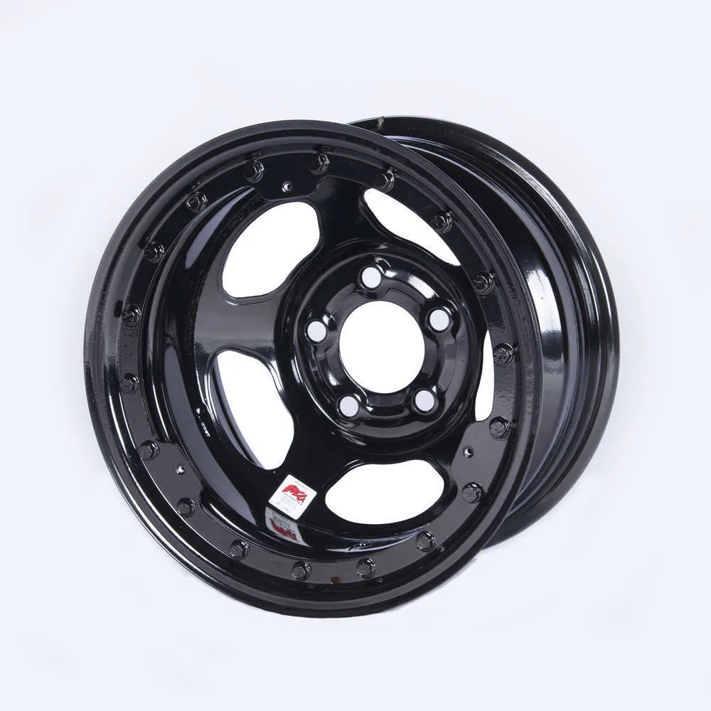 Bassett Inertia Advantage Wheel - 15" x 8" - Black Powder Coat - 2" Backspace - 5 x 5" Bolt Pattern