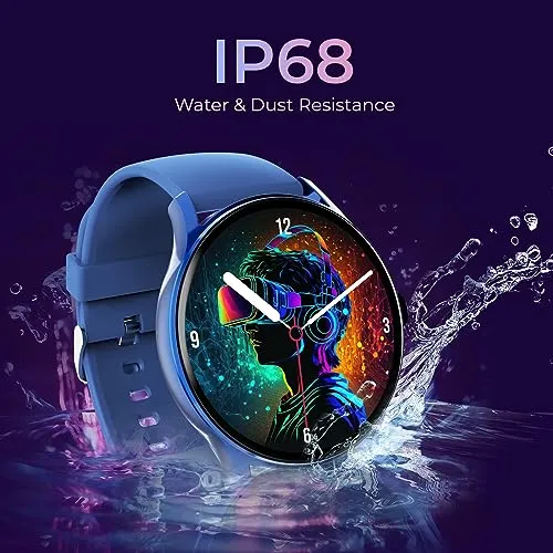 beatXP Flare Pro 1.39” HD Display Bluetooth Calling Smart Watch, 100  Sports Modes, Heart Rate Monitoring, SpO2, AI Voice Assistant, IP68 - Persian Blue