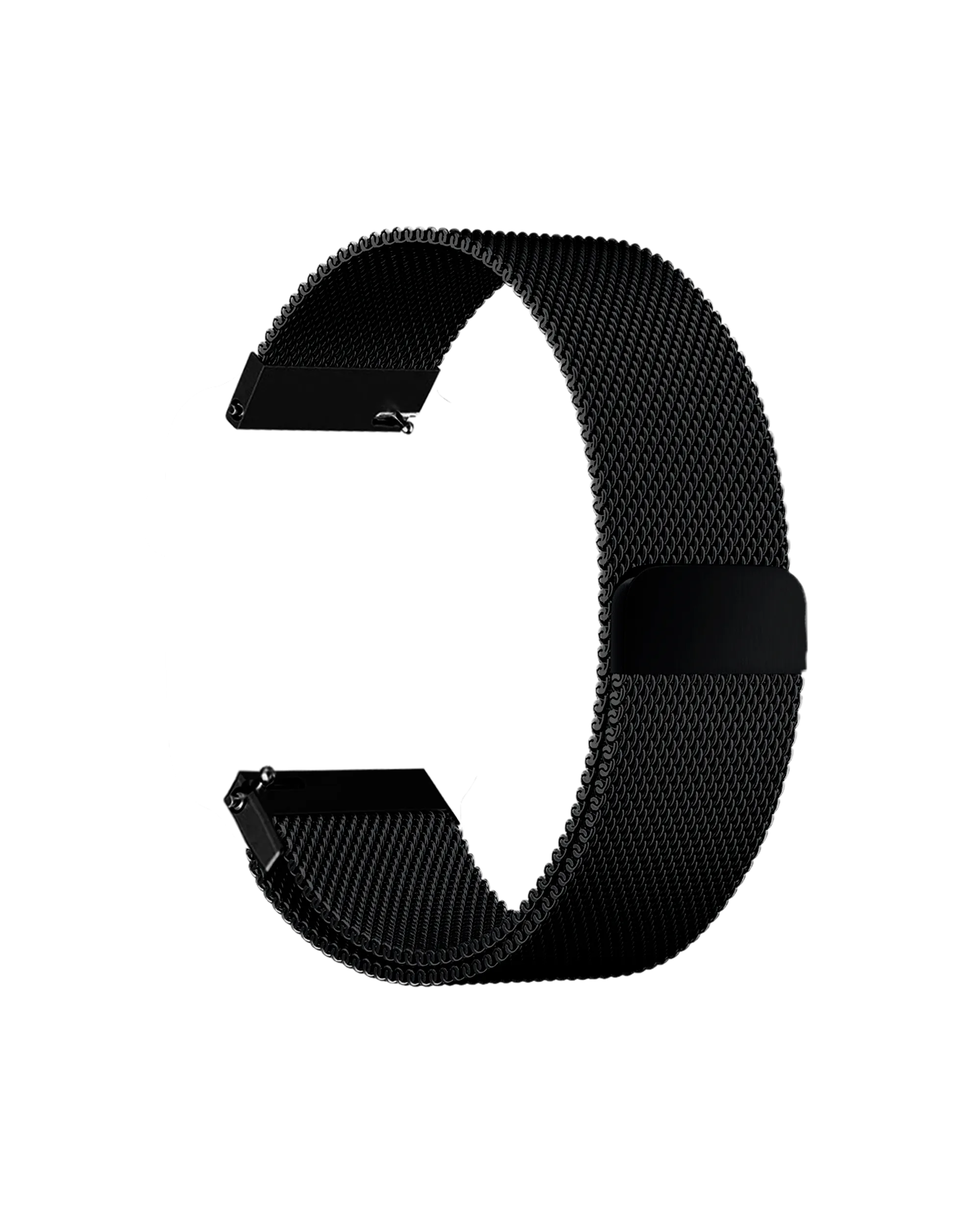 Black Milanese Loop WatchBand for Samsung/OnePlus/Fitbit Smartwatches (20mm)