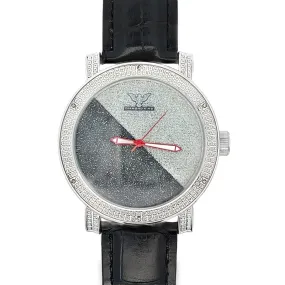 Black / Silver Dial Hip Hop Real Diamond Watch