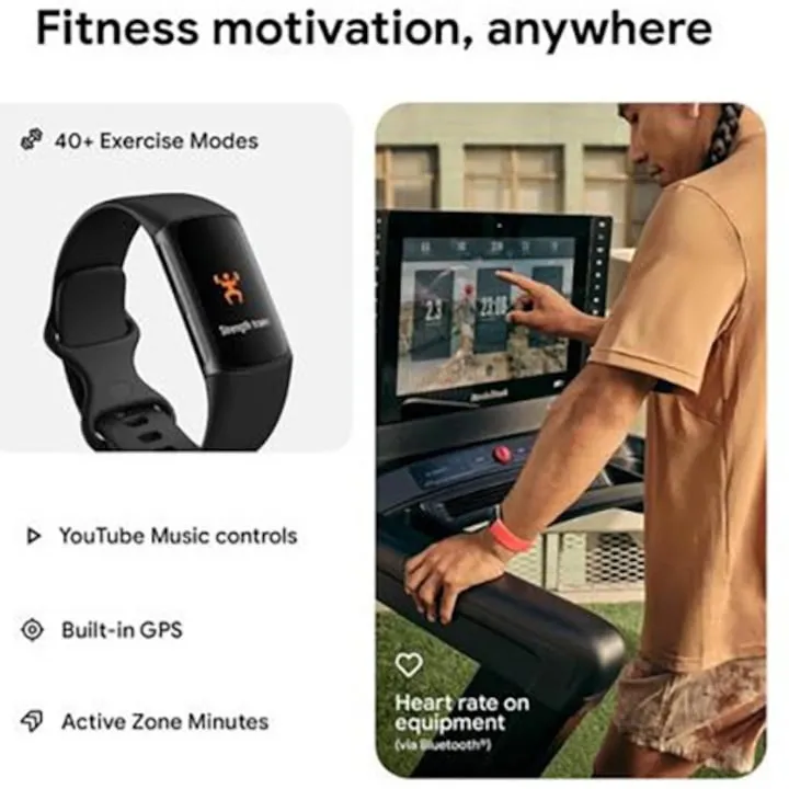 Bratara fitness second hand Fitbit Charge 6, GPS   GLONASS, Bluetooth, NFC, Black