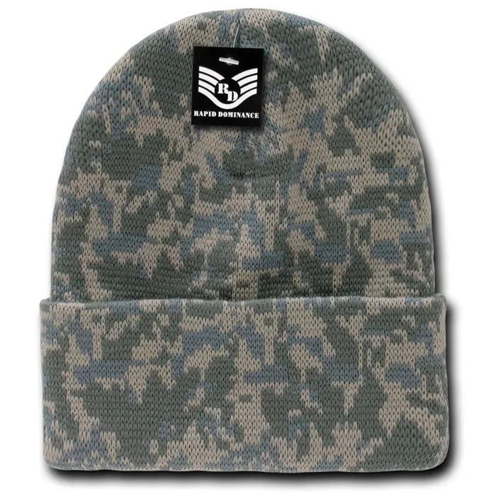 Camo Beanie Knit Cap Camouflage Military Watch Cap - Rapid Dominance R607