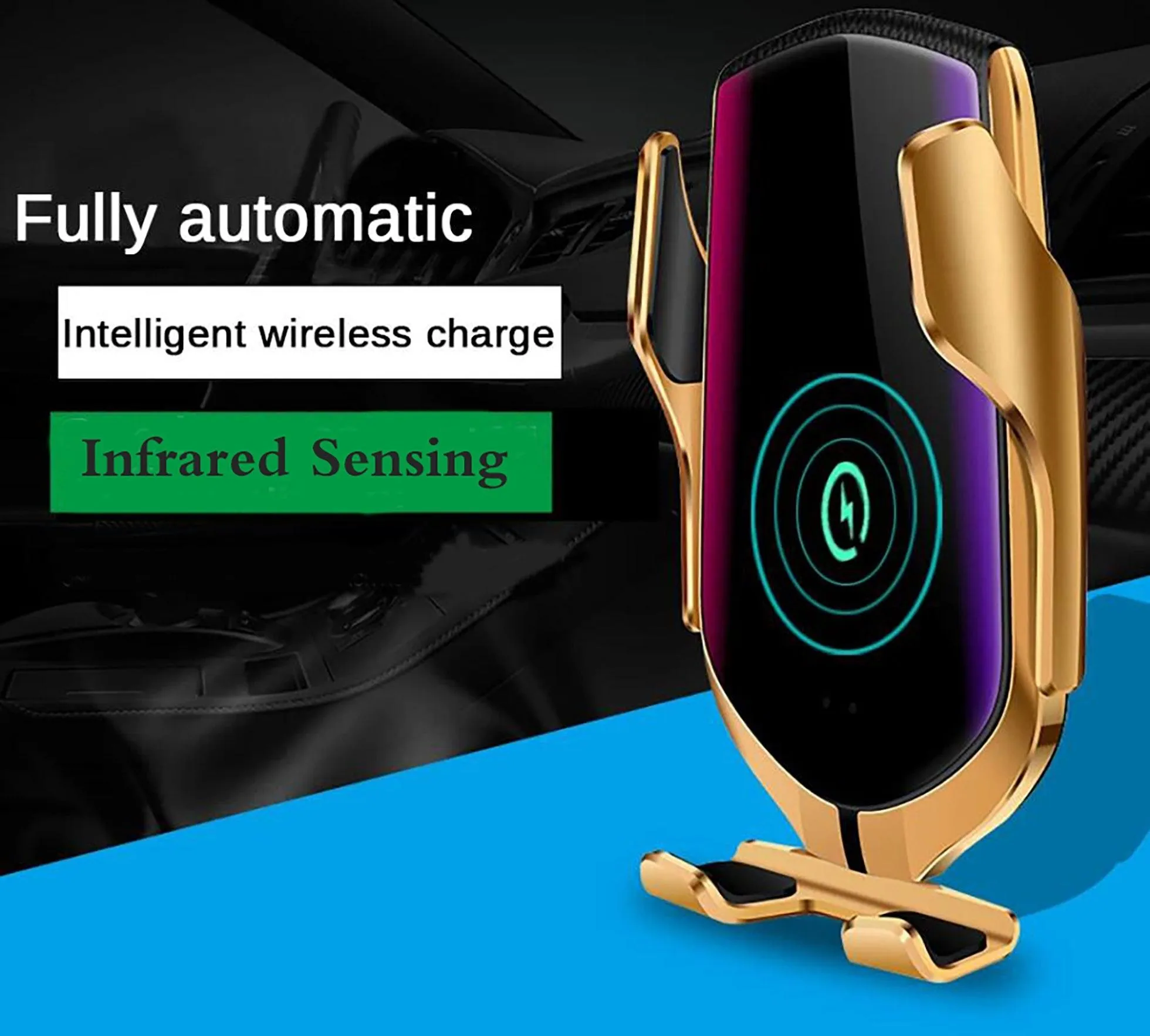 Car Wireless Charger Auto Clamping Smart Sensor