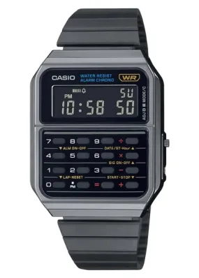 CASIO CLASSIC CALCULATOR GUNMETAL STAINLESS STEEL BAND CA500WEGG-1B