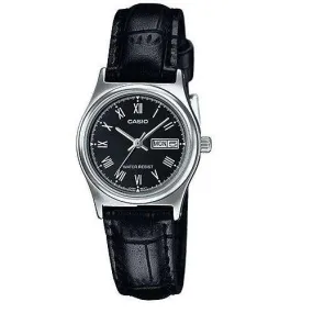 Casio LTP-V006L-1B Black Leather Strap Watch for Women