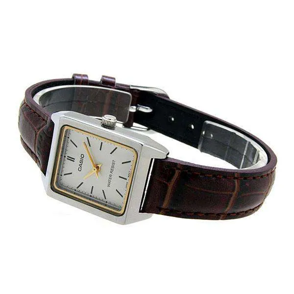 Casio LTP-V007L-7E2 Brown Leather Watch for Women