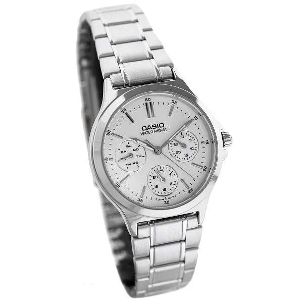 Casio LTP-V300D-7A Silver Stainless Steel Strap Watch for Women