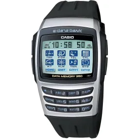 Casio Men's Digital Watch - Databank Grey and Black Dial Resin Strap | EDB-610-1C