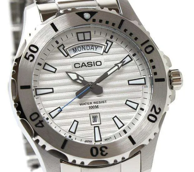 Casio MTD-1087D-7A Silver Stainless Steel Marine Sports Watch for Men