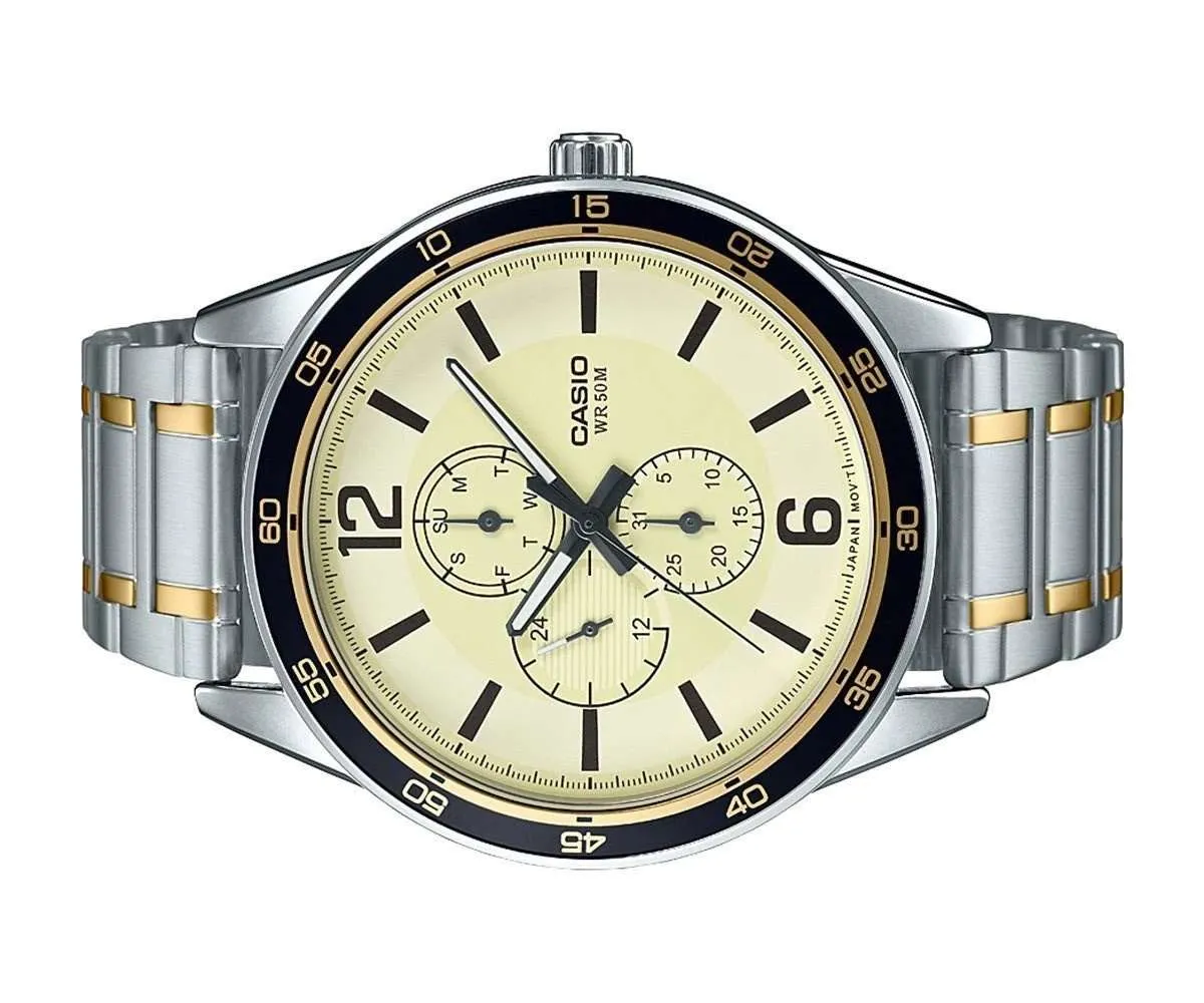 Casio MTP-E319SG-9BVDF Two Tone Silver Stainless Watch for Men