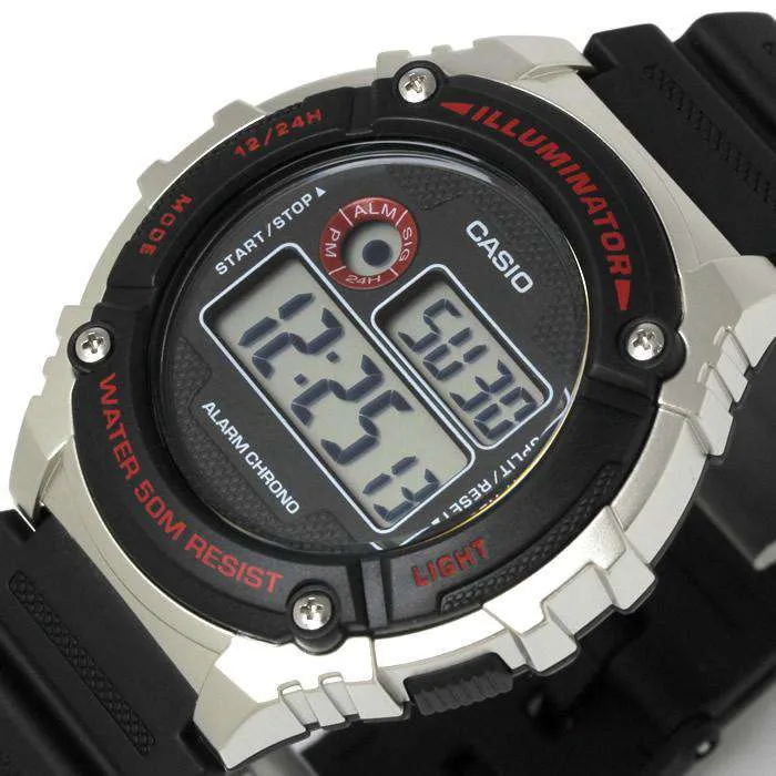 Casio W-216H-1C BLACK Digital Watch for Men