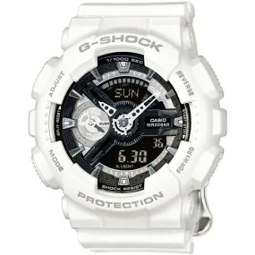 Casio Women's Watch - G-Shock Black Analog-Digital Dial White Strap | GMA-S110CW-7A1CR