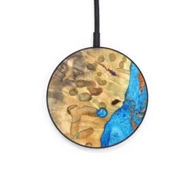 Circle Wood Resin Wireless Charger - Alberta (Teal & Gold, 632852)