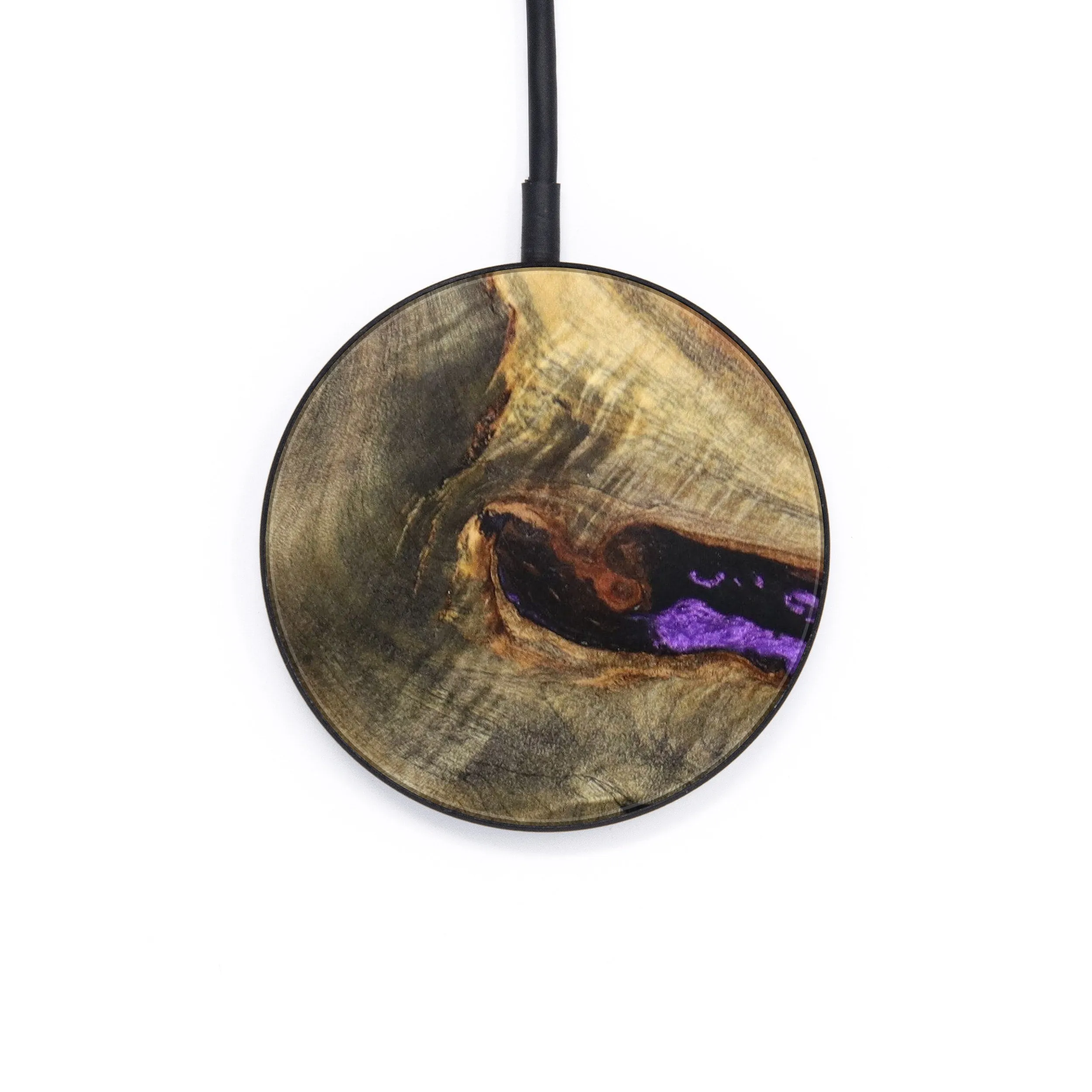 Circle Wood Resin Wireless Charger - Anetta (Purple, 633807)