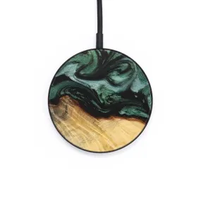 Circle Wood Resin Wireless Charger - Brittney (Green, 655380)