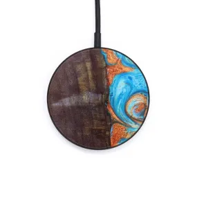 Circle Wood Resin Wireless Charger - Brody (Teal & Gold, 637567)