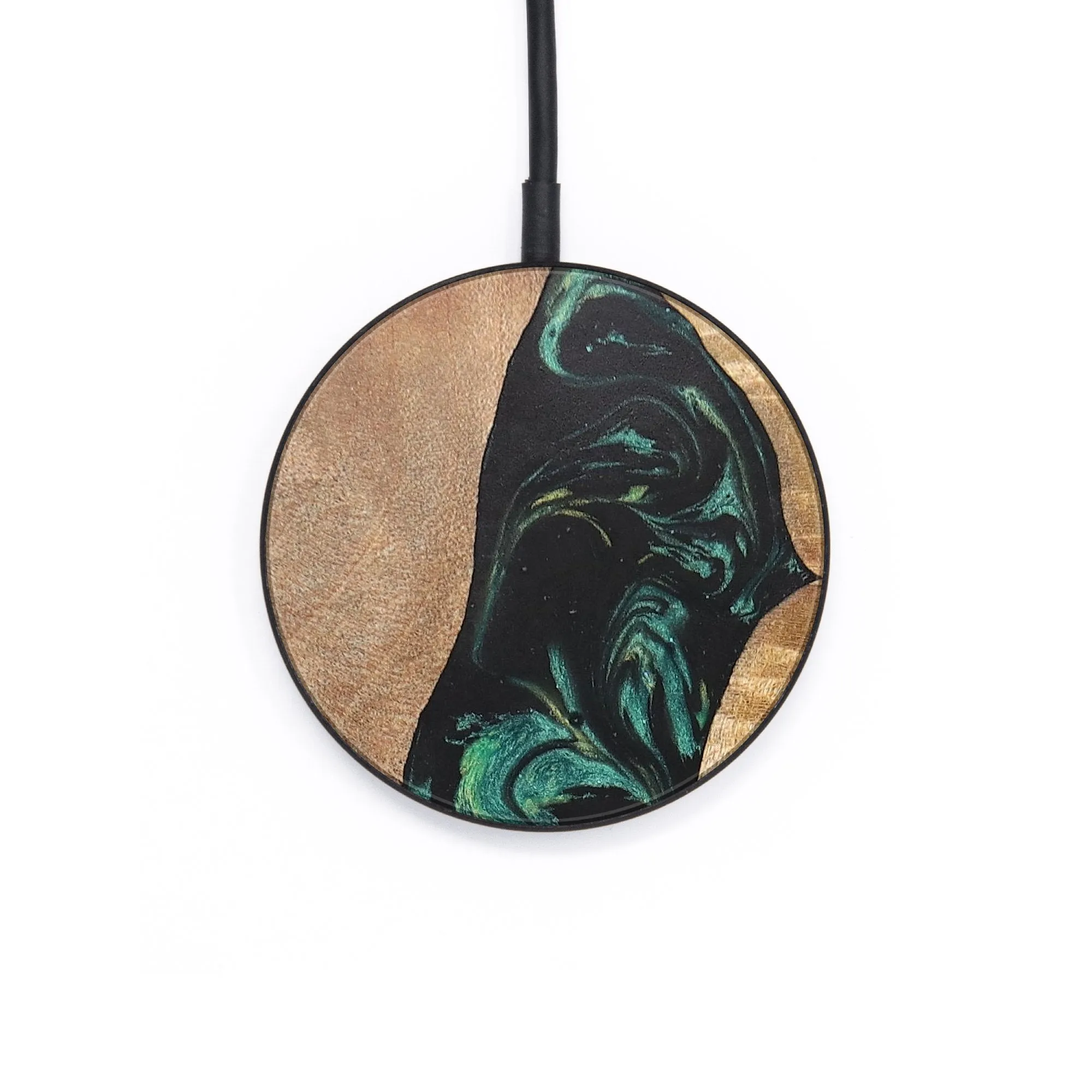 Circle Wood Resin Wireless Charger - Bryson (Green, 665660)