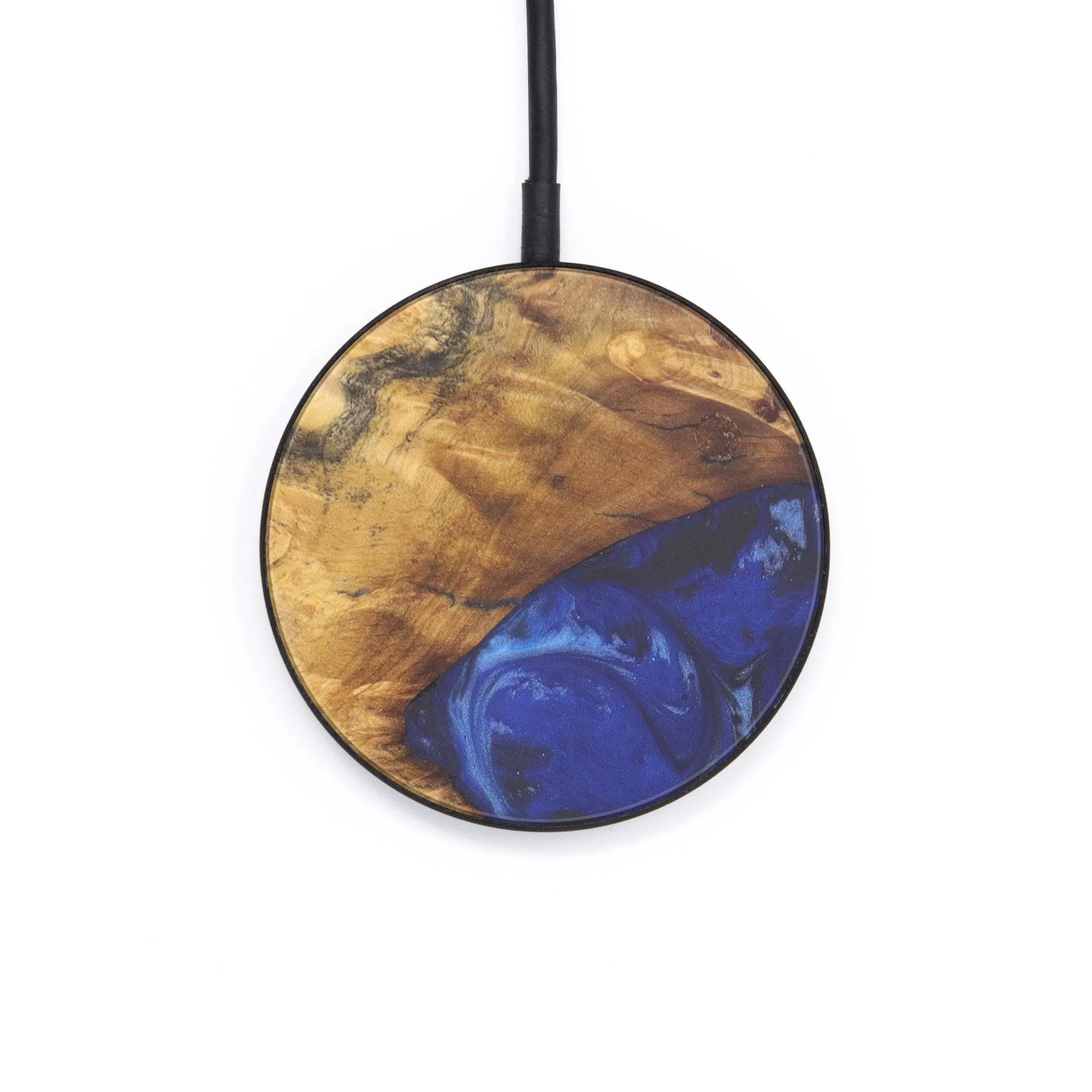 Circle Wood Resin Wireless Charger - Camella (Dark Blue, 607008)