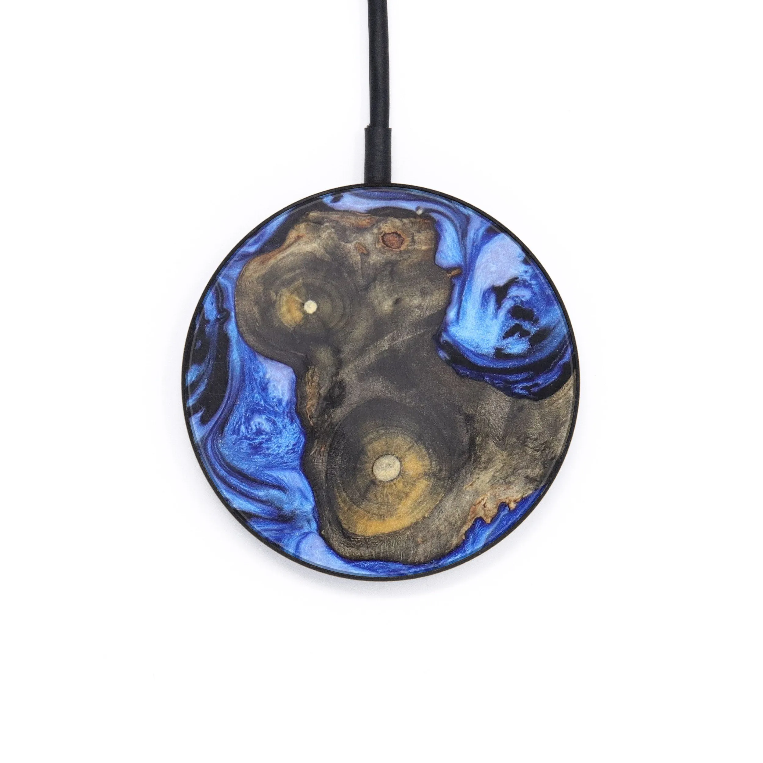 Circle Wood Resin Wireless Charger - Claire (Blue, 637832)