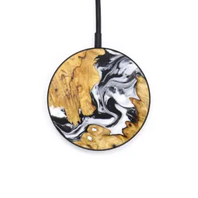 Circle Wood Resin Wireless Charger - Daria (Black & White, 628102)