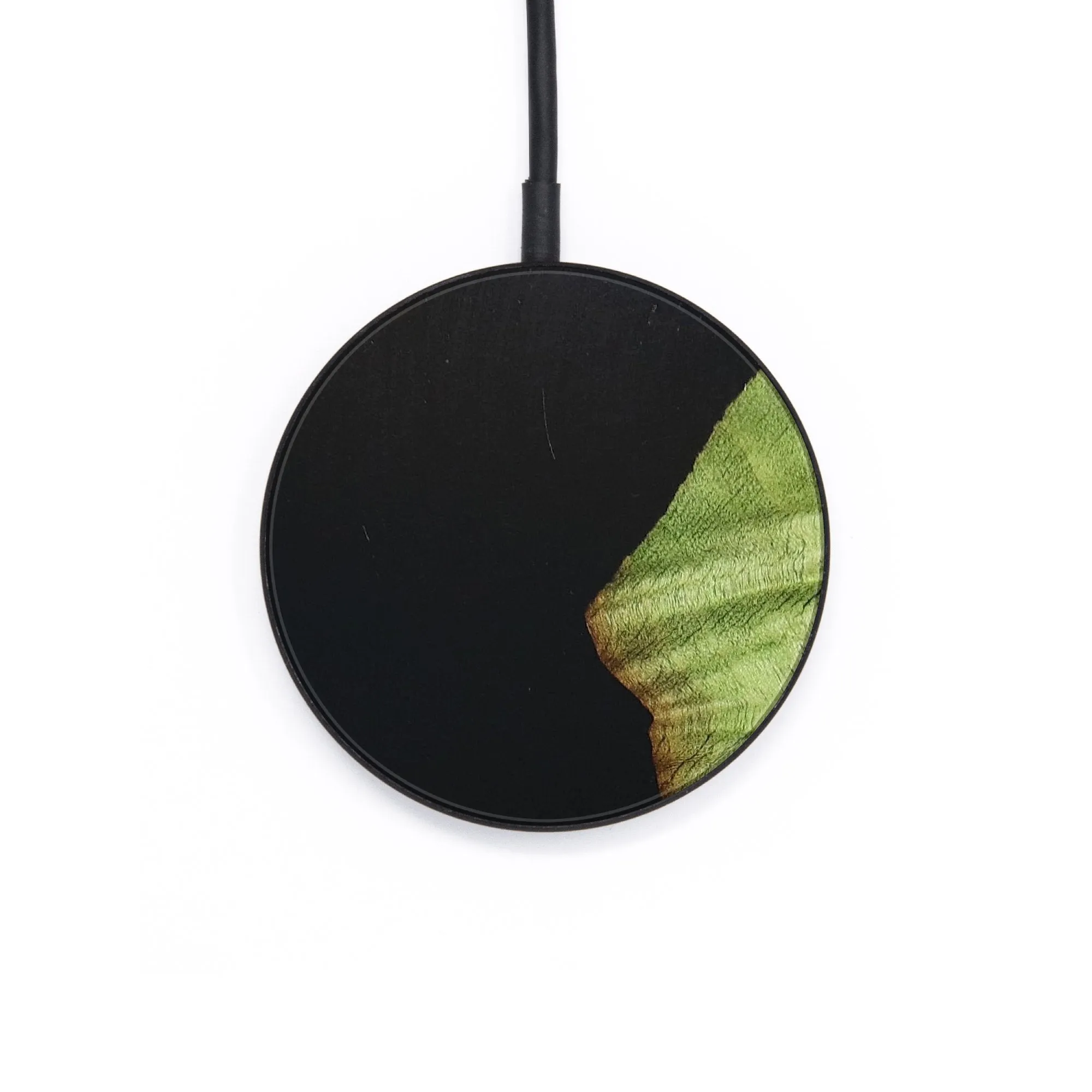 Circle Wood Resin Wireless Charger - Deandre (Pure Black, 677091)