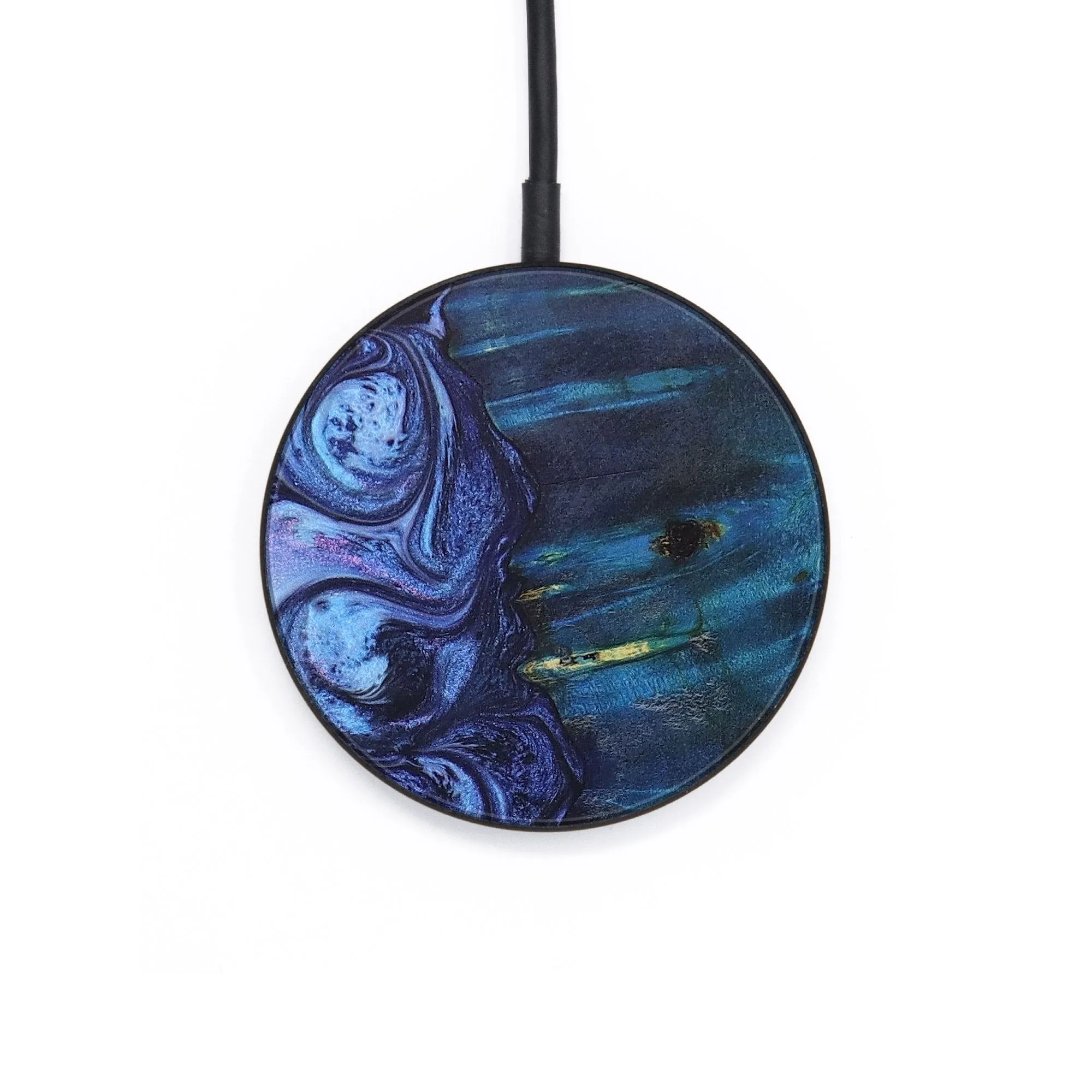 Circle Wood Resin Wireless Charger - Douglas (Blue, 649016)