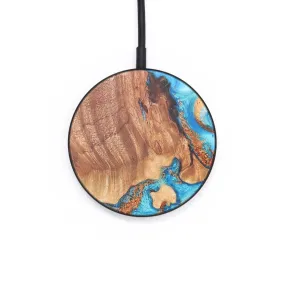 Circle Wood Resin Wireless Charger - Earl (Teal & Gold, 671401)