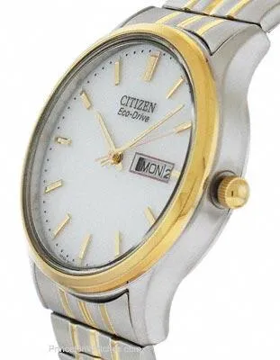 Citizen Mens Eco-Drive Expansion Band - Two-Tone - White Dial - Day/Date