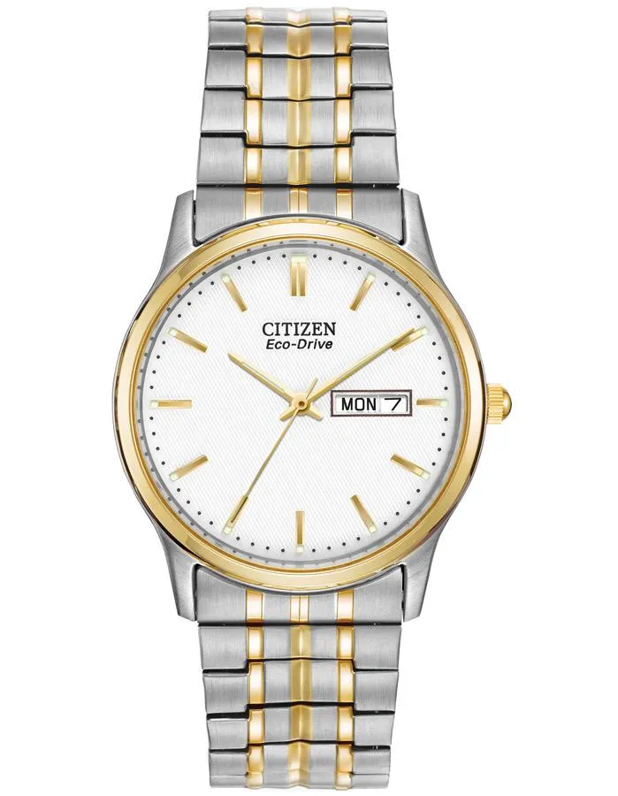 Citizen Mens Eco-Drive Expansion Band - Two-Tone - White Dial - Day/Date