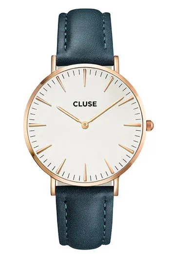 Cluse La BohíÂme Rose Gold White/Petrol Watch CL18016