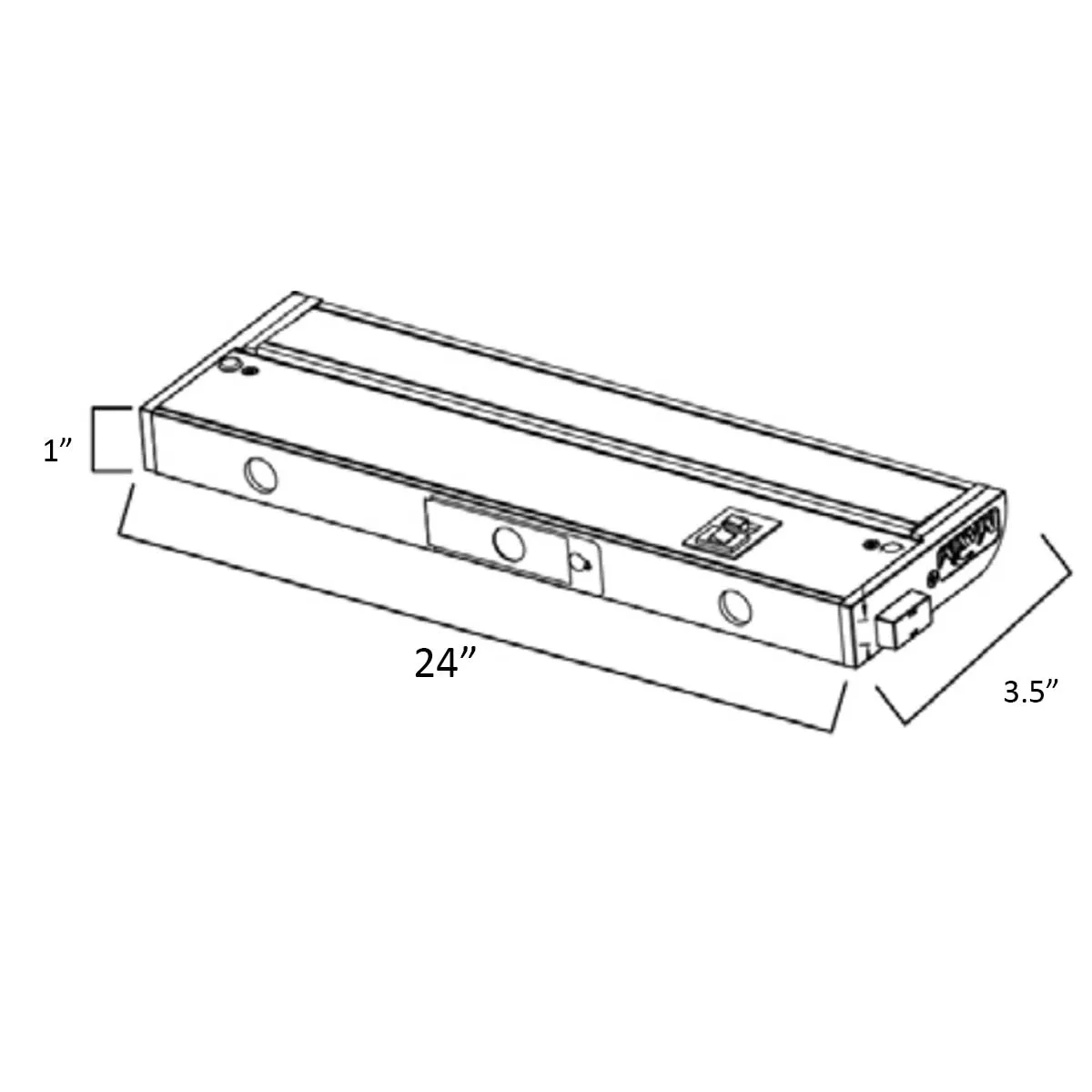 CounterMax 5K 24 Inch LED Under Cabinet Light, 2700K to 5000K, 1560 Lumens, 120V, Nickel